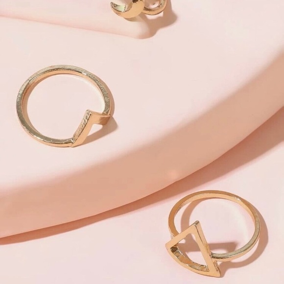 Geometric Aesthetic Ring Set - Picture 2 of 3